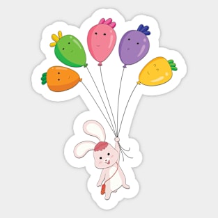 Baby Bunny Holding Balloon Sticker